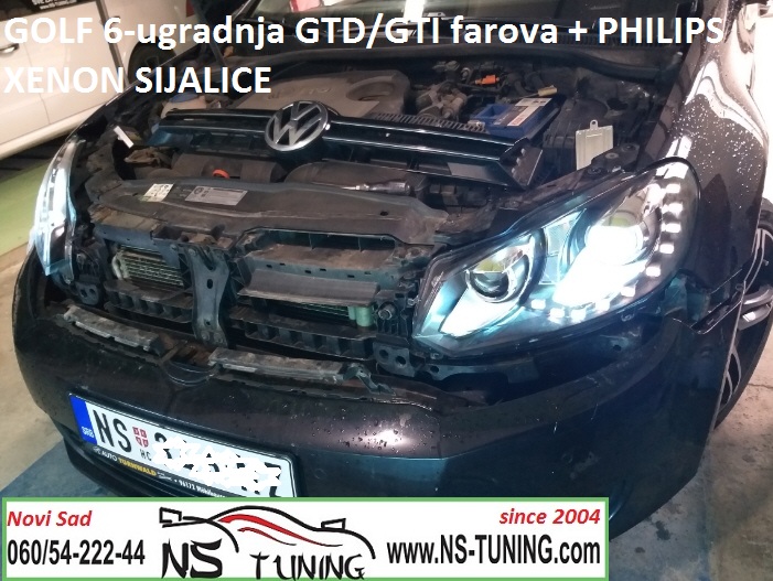 golf 6 2011 ugradnja gti gtd led xenon farova novi sad auto servis ns tuning